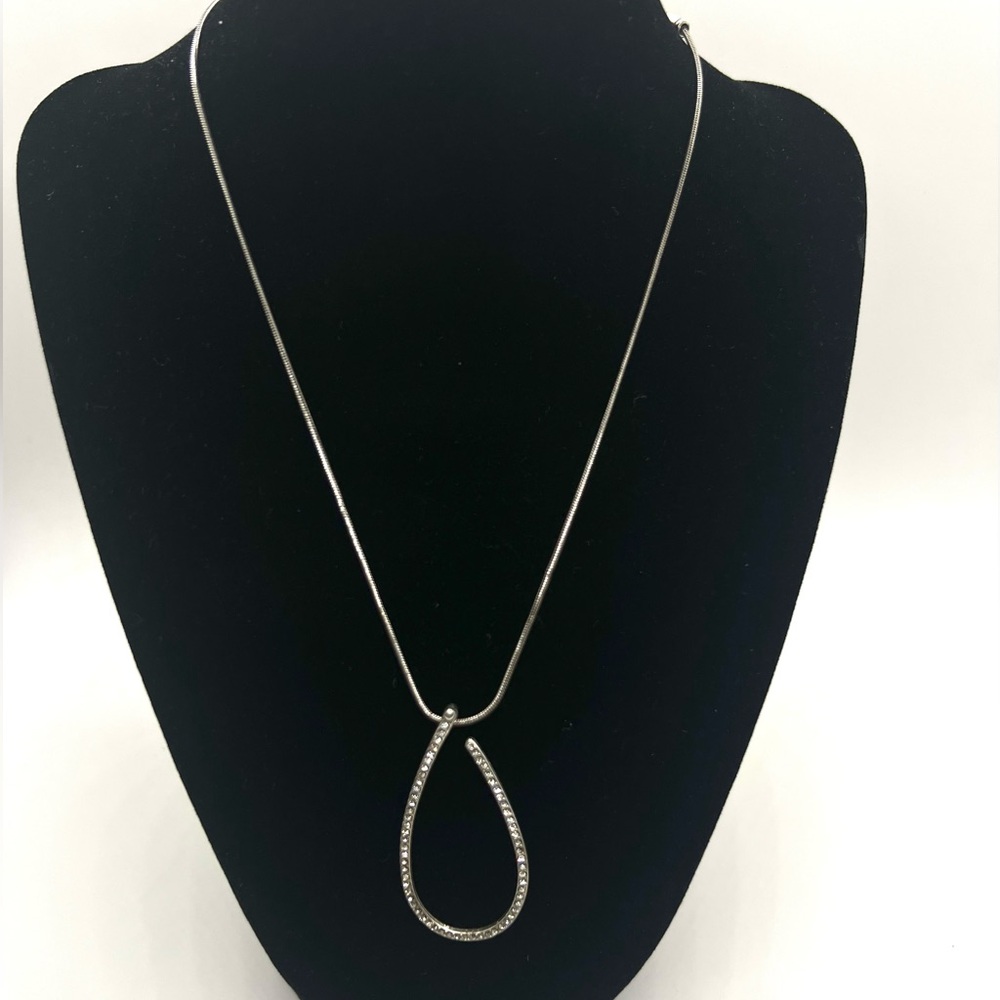 Brighton Loopie Pave Crystal Reversible‎ Pendant Necklace